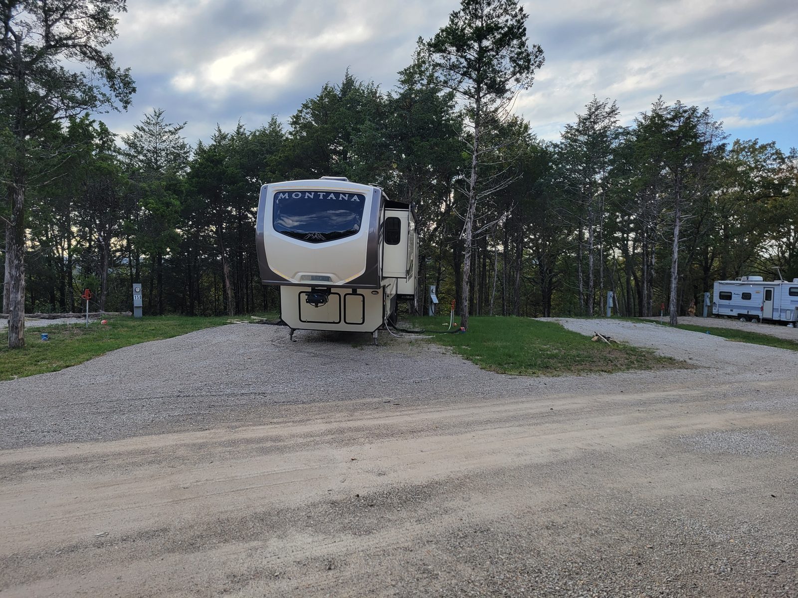 Street view of the park's paved lanes and well-kept sites.